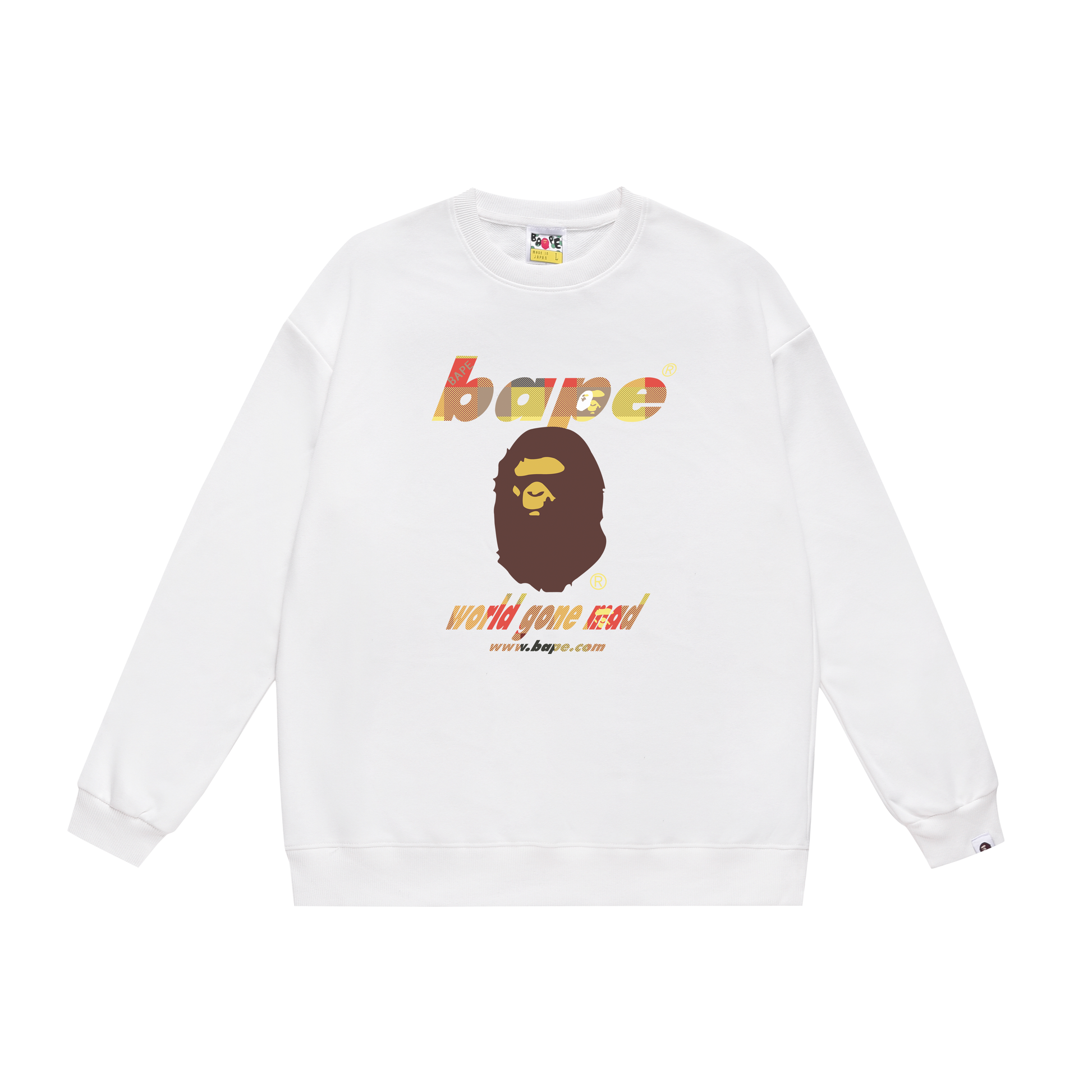 A Bathing Ape Logo Print Hoodie White