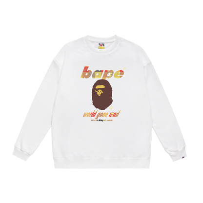 A Bathing Ape Logo Print Hoodie White