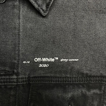Off-White tape arrow print denim jacket black