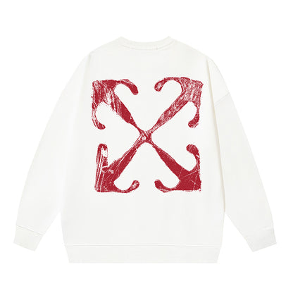 OFF WHITE ANCHOR ARROW CREW NECK HOODIE