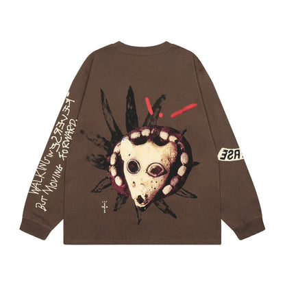 Travis Scott Dog Print Hoodie Brown