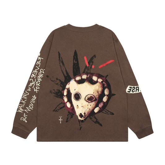 Travis Scott Dog Print Hoodie Brown