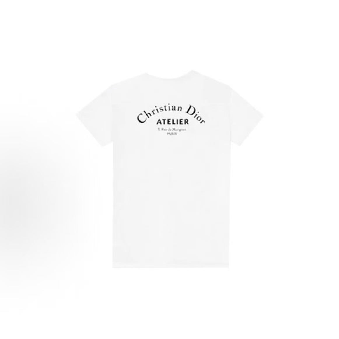 DIOR (Dior) Men's Short-Sleeved T-Shirt with Letter Logo Print, White