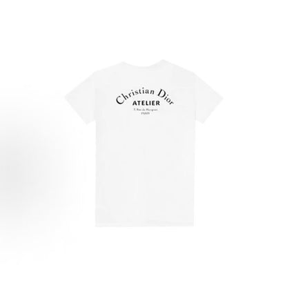 DIOR (Dior) Men's Short-Sleeved T-Shirt with Letter Logo Print, White