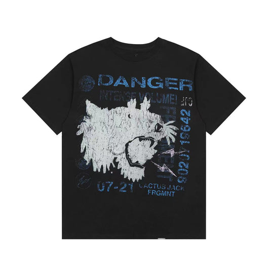 Travis Scott Cactus Jack Wolf Print Tee