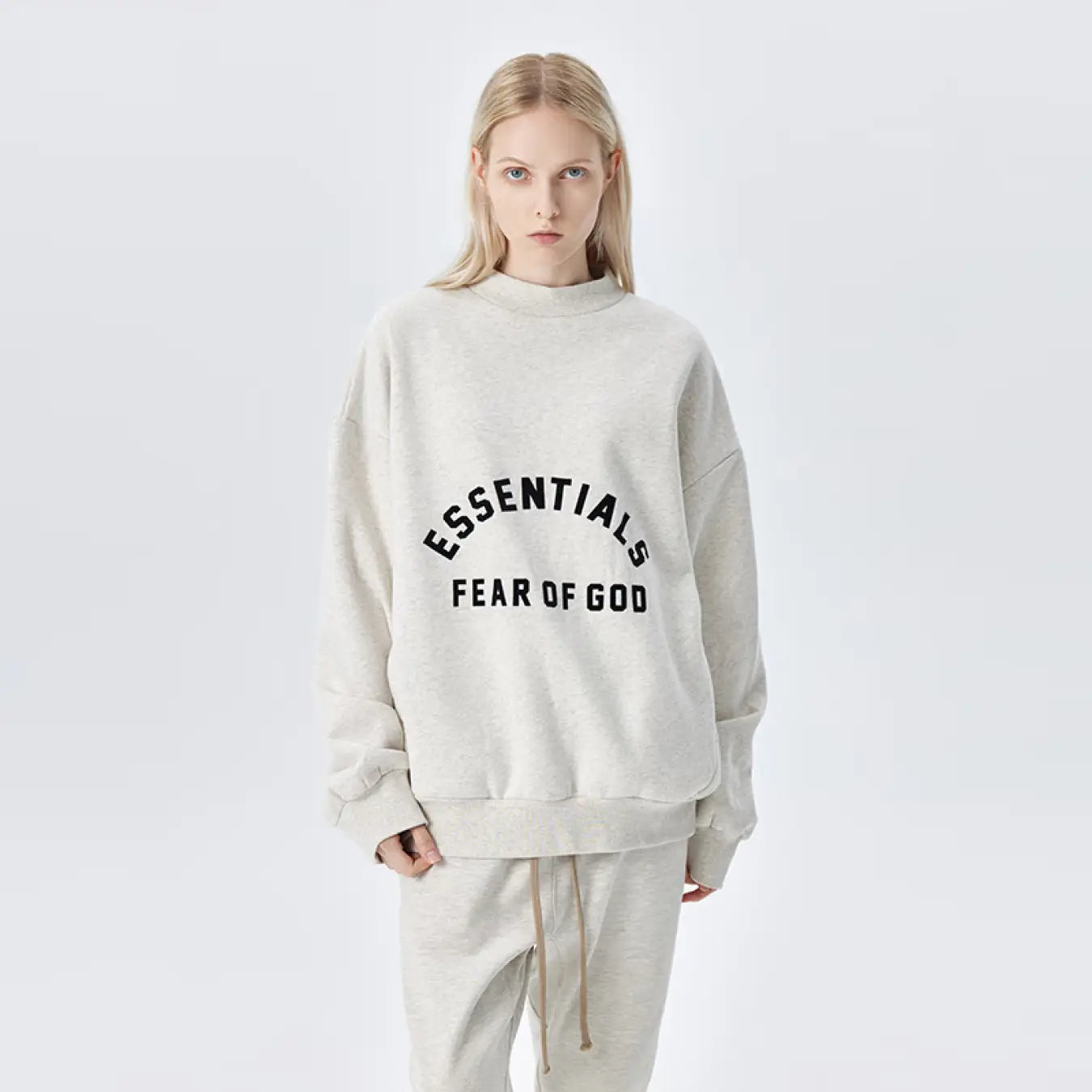 FOG FEAR OF GOD 23 double line semi-arc round neck sweatshirt ESSENTIALS casual top