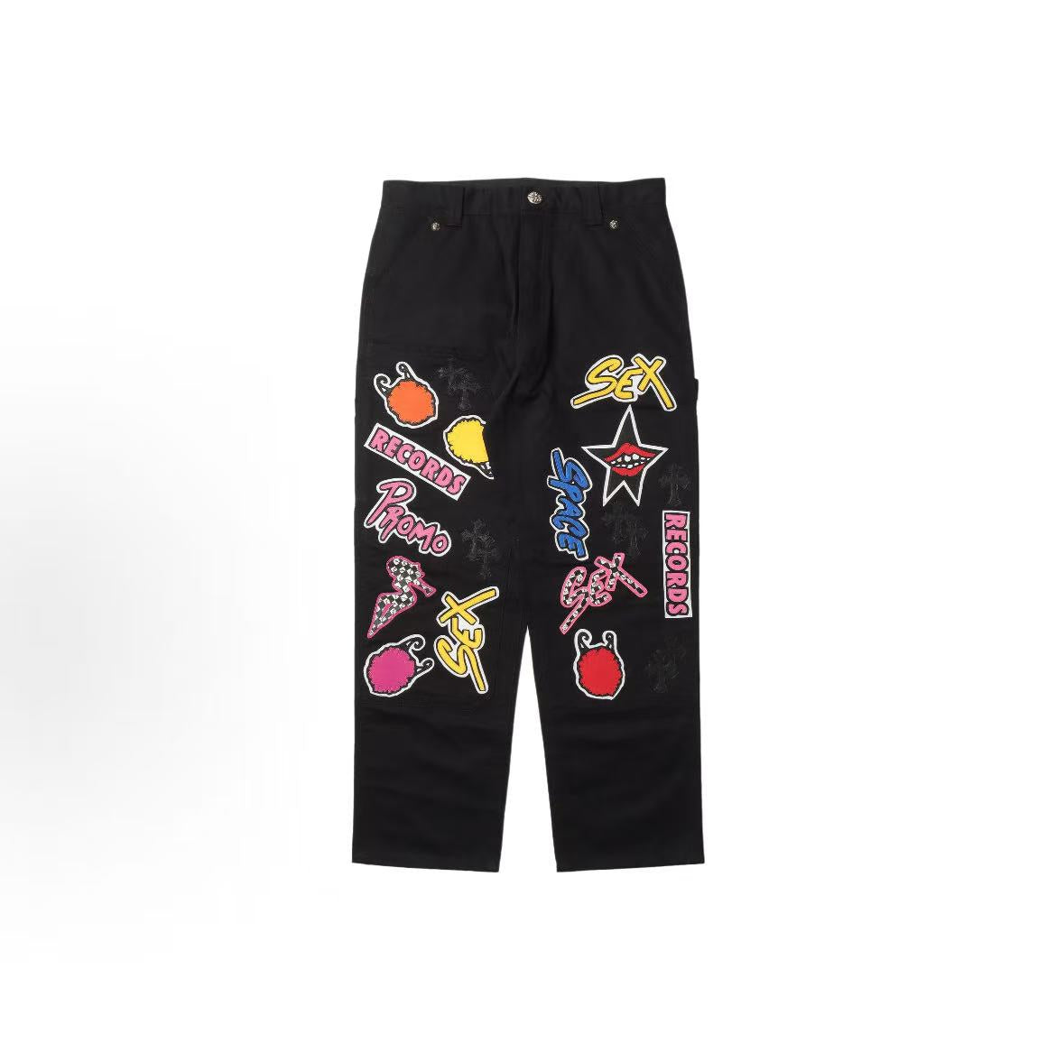 Chrome Hearts Matty Boy funny patch pattern multi-pocket casual pants for both men and women