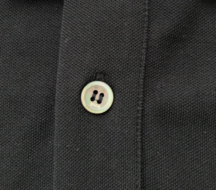 DIOR CD ICON POLO SHIRT BLACK COTTON PIQUÉ – DOT026