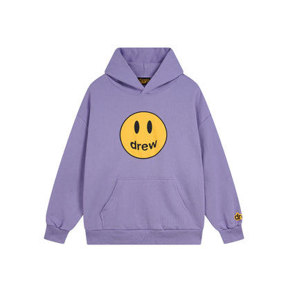 Drew House Smiley Face Series Mascot Navy Smiley Face Hooded Fleece Sweatshirt Winter Unisex Navy Blue