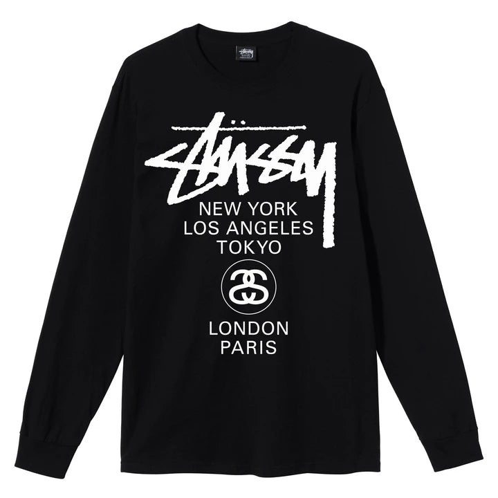 STUSSY WORLD TOUR CREW LONG SLEEVE TEE