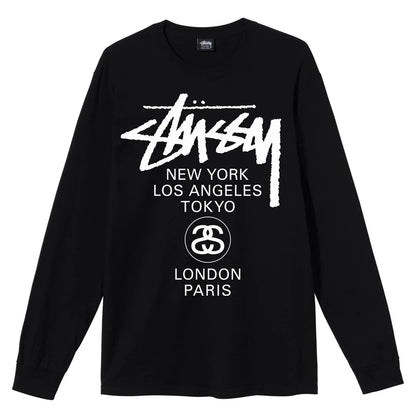 STUSSY WORLD TOUR CREW LONG SLEEVE TEE