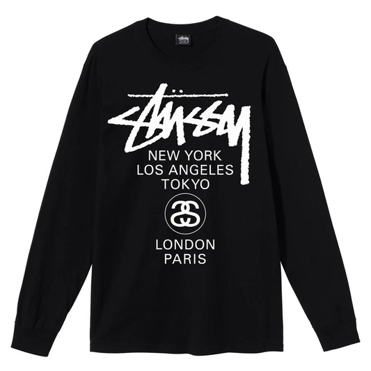STUSSY WORLD TOUR CREW LONG SLEEVE TEE