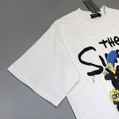 BALENCIAGA MEN’S THE SIMPSONS TM &  20TH TELEVISION T-SHIRT OVERSIZED IN WHITE – BAS005