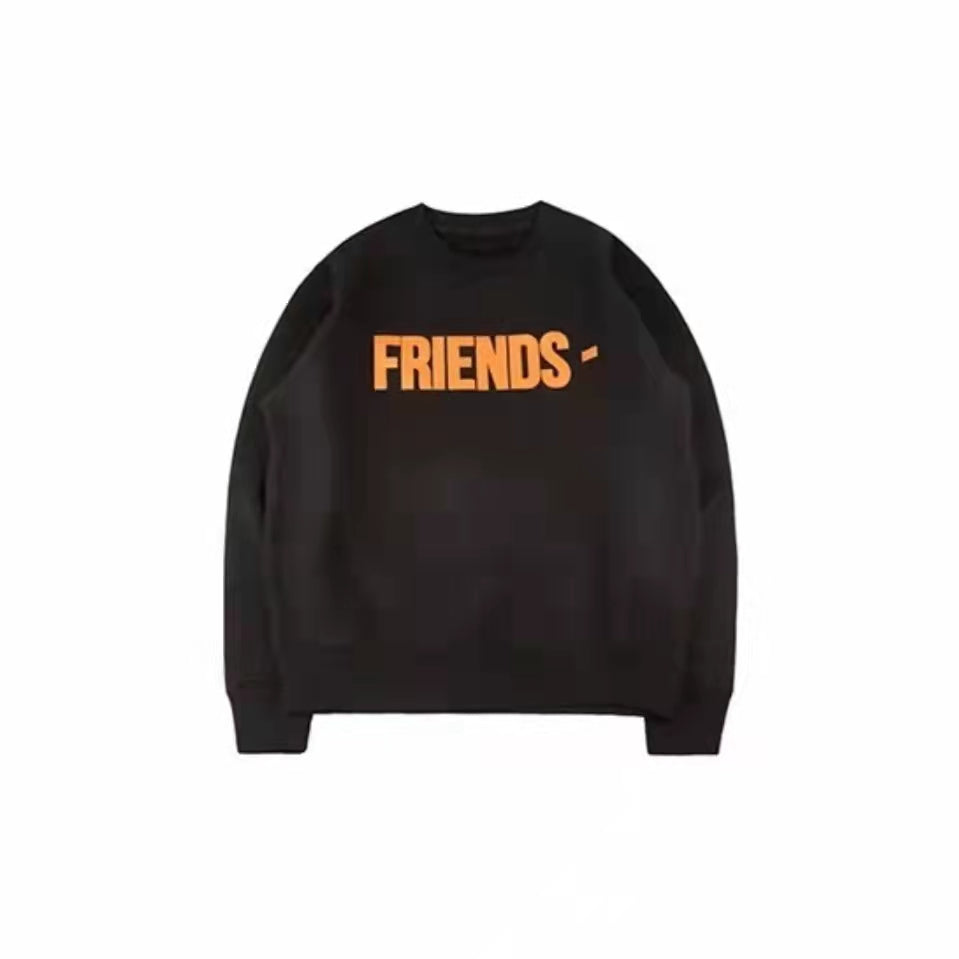 VLONE Letters Logo Print Hoodie Black/Orange