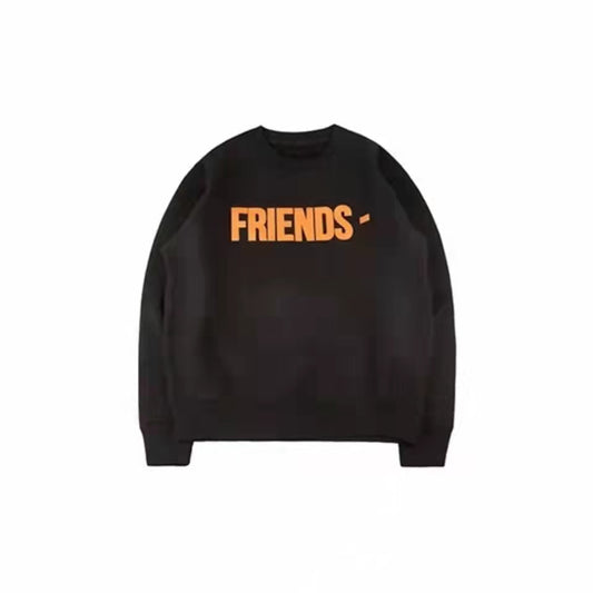 VLONE Letters Logo Print Hoodie Black/Orange