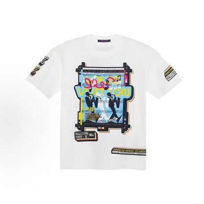 LOUIS VUITTON SS23 Logo Letter Print Short-Sleeve T-Shirt for Men - White