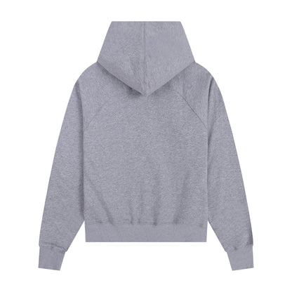 AMI Classic Zipper Logo Hooded Sweater Grey