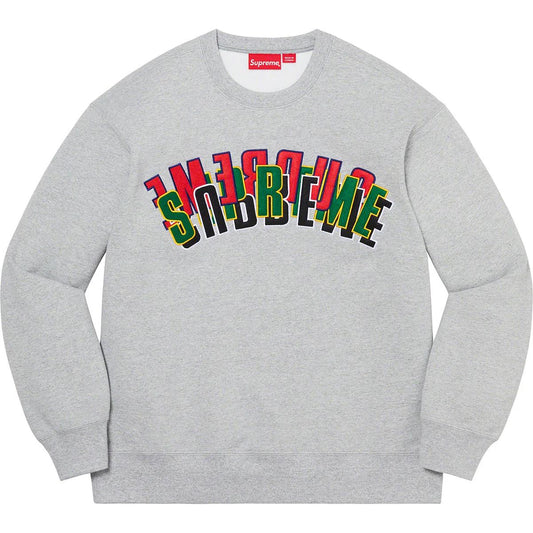 Supreme Stacked Crewneck Hoodie Grey