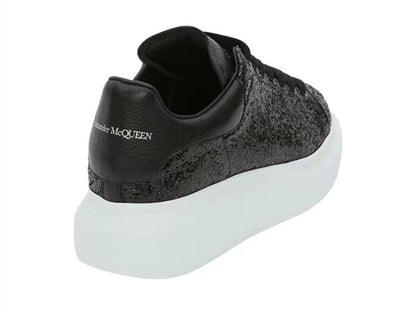 Alexander Mcqueen Women's Glitter Oversized Sneaker in Black