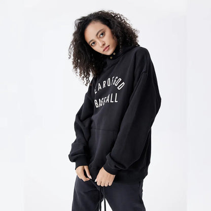 FOG FEAR OF GOD Season 7 Baseball Flocked Hoodie Casual Sweatshirt Black
