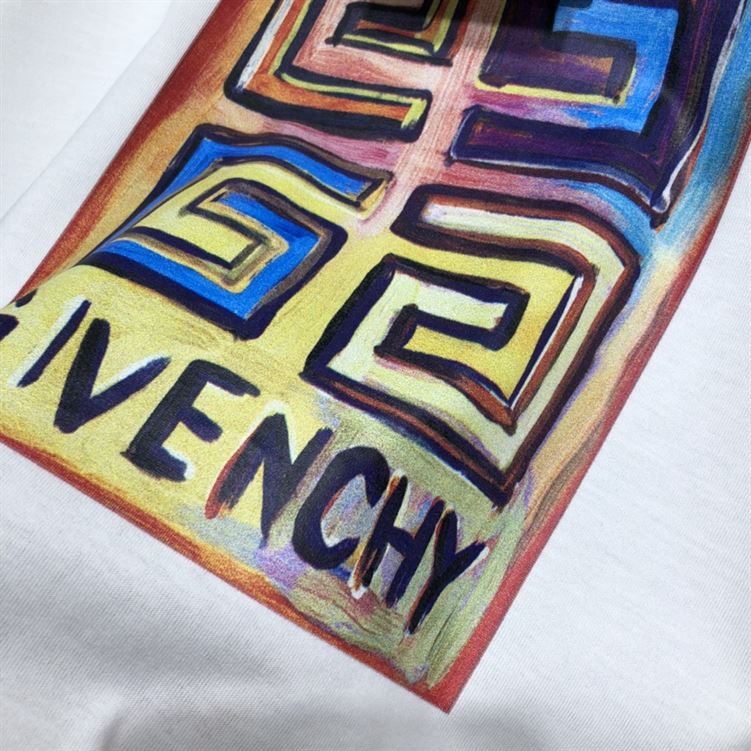 GIVENCHY SLIM FIT T-SHIRT IN JERSEY WITH 4G SUN PRINT IN WHITE – GTS006