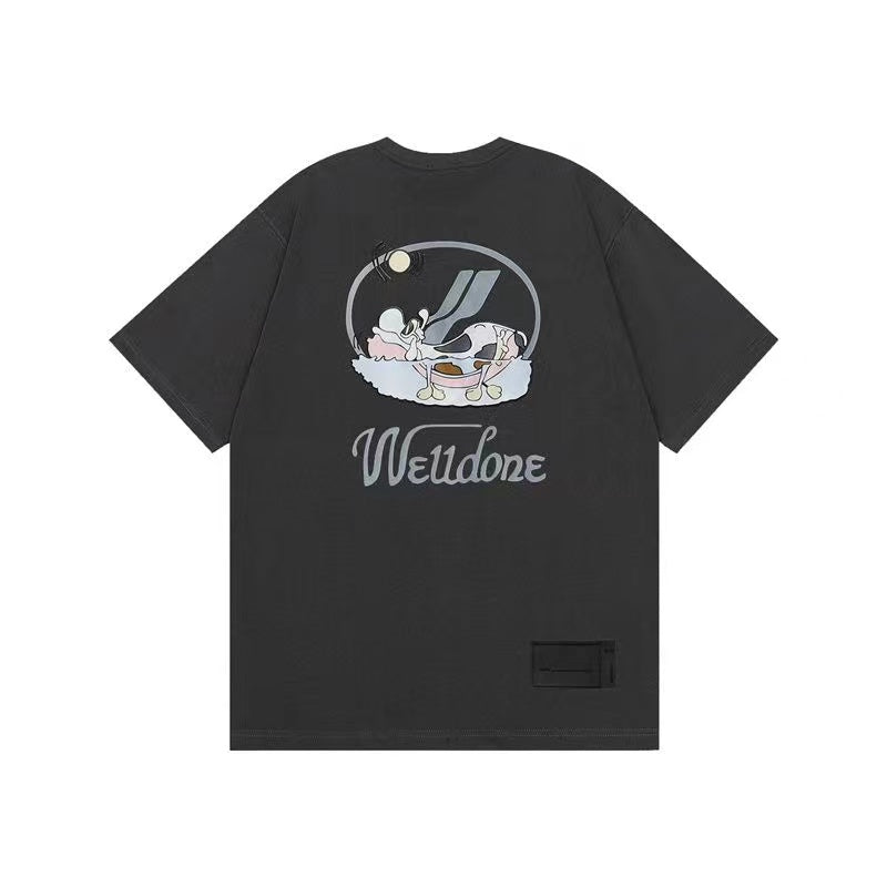 WE11DONE Cow Print Tee Grey
