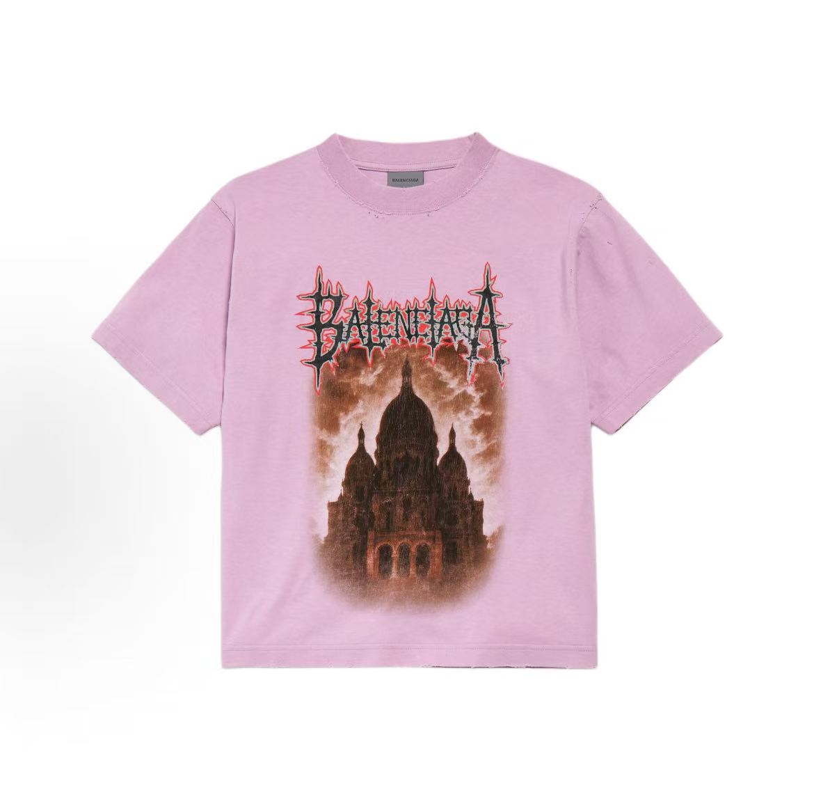 Balenciaga Paris Streetwear Vintage Round-neck Cotton Short-Sleeve T-Shirt for Women - Loose Fit