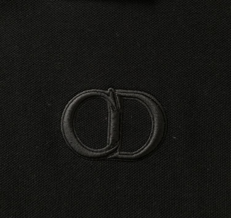 DIOR CD ICON POLO SHIRT BLACK COTTON PIQUÉ – DOT026