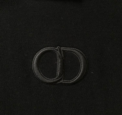 DIOR CD ICON POLO SHIRT BLACK COTTON PIQUÉ – DOT026
