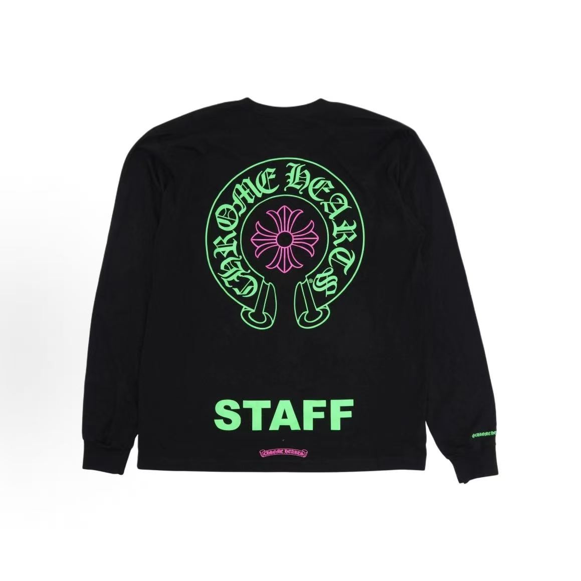 Chrome Hearts Horse Shoe Embroidered Front Pocket Long-Sleeved T-Shirt for Men