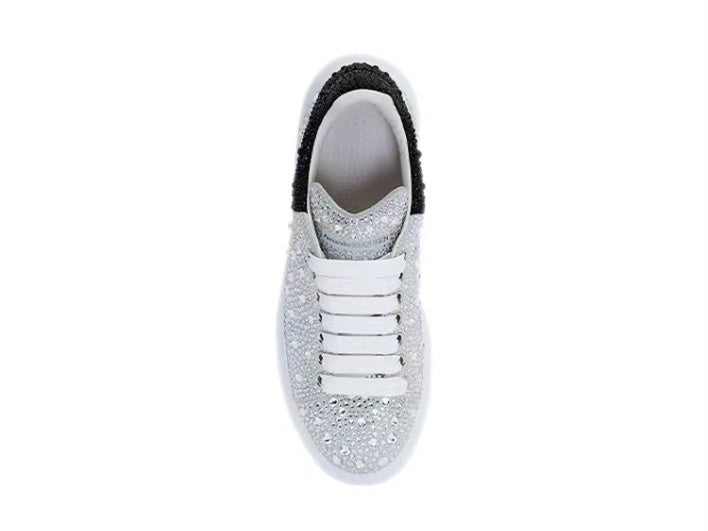 Alexander Mcqueen Women's Crystal-embellished Oversized Sneaker in White/crystal