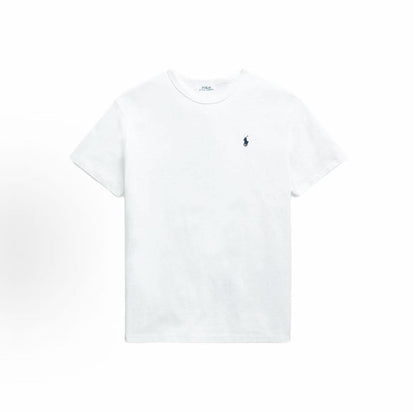 Ralph Lauren Solid-color Logo Small Spikes Embroidered Round-neck Short-sleeved T-shirt for Men - White