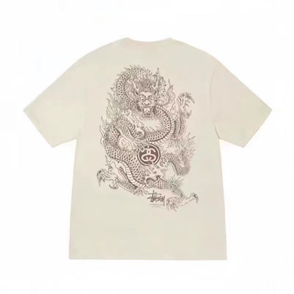 STUSSY DRAGON PRINT TEE APRICOT