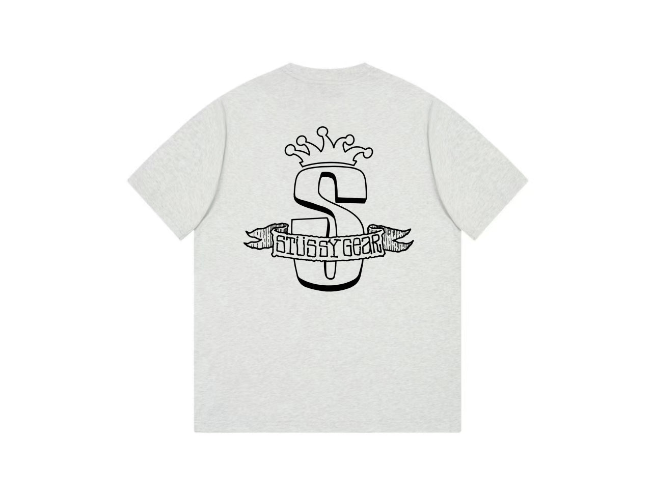 STUSSY CROWN LOGO TEE GREY