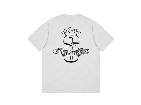 STUSSY CROWN LOGO TEE GREY