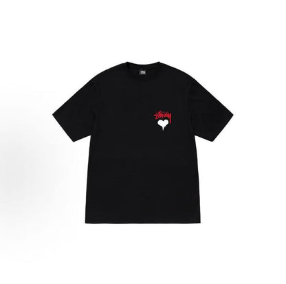 Stussy SS22 Stock Heart Tee - A plain heart patterned crew-neck short-sleeved American retro T-shirt, available for both men and women.