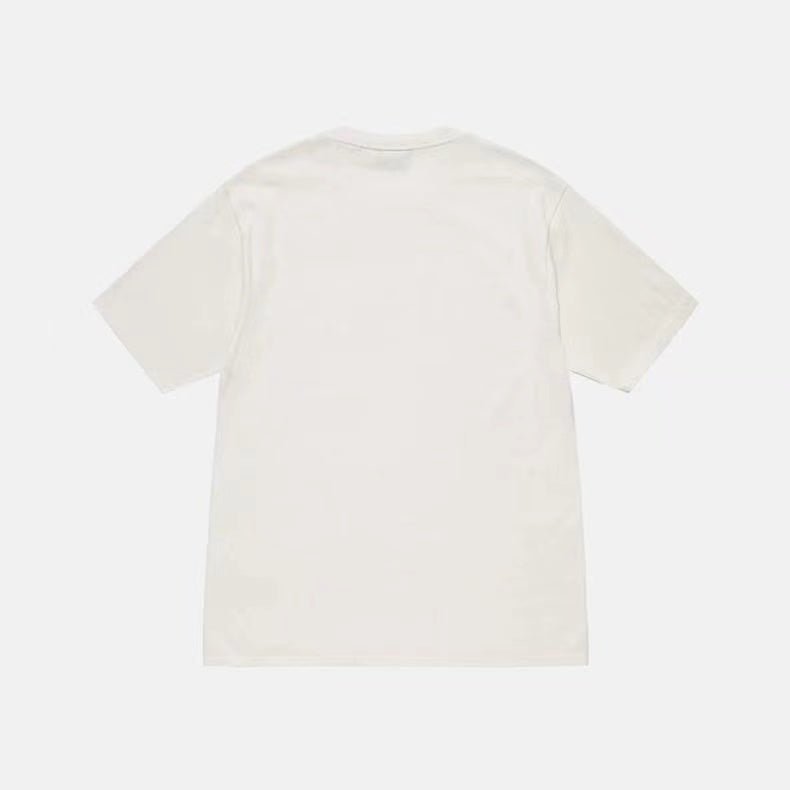 STUSSY OVAL LETTERS TEE WHITE