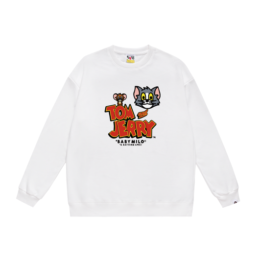 A Bathing Ape Tom And Jerry Print Hoodie White