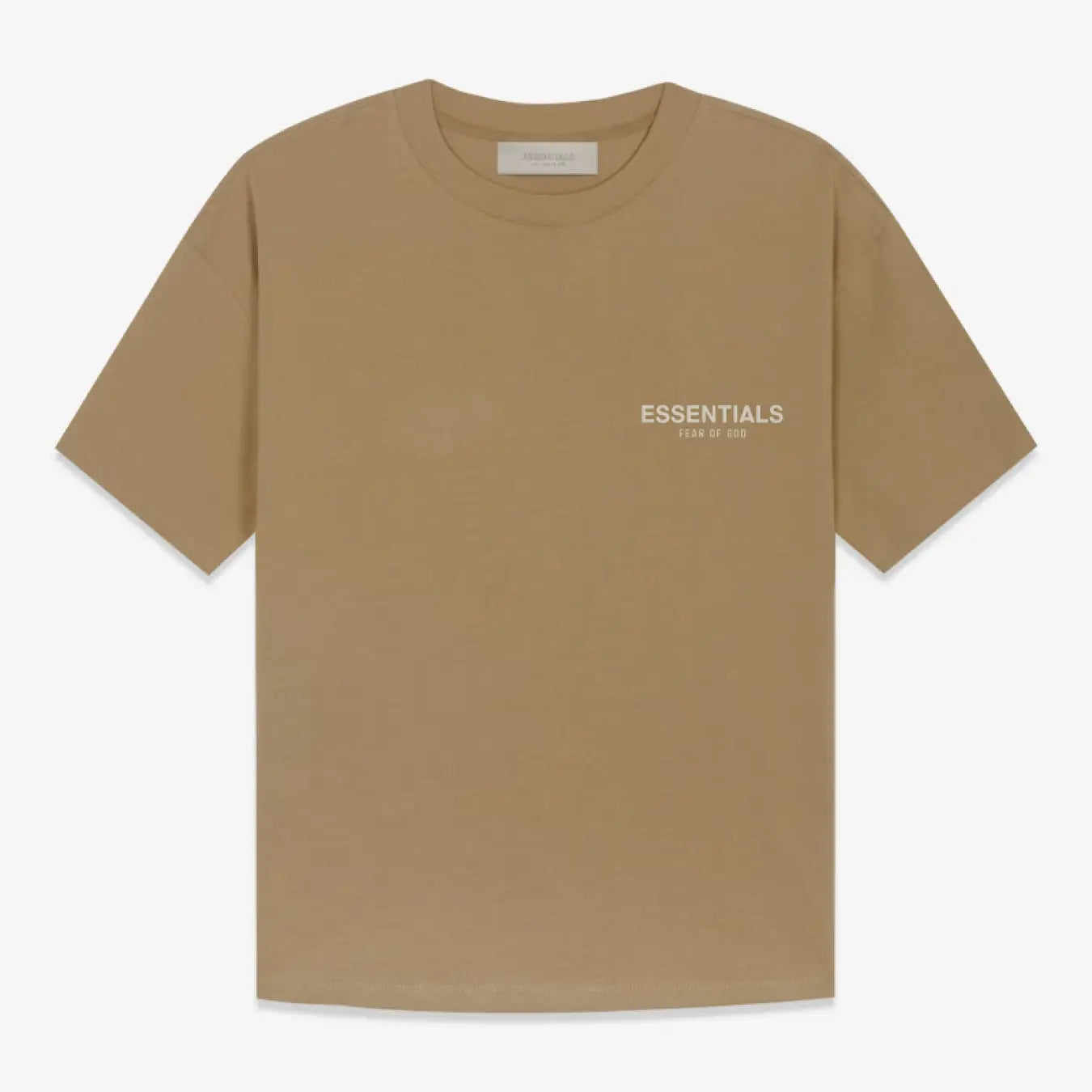 FOG FEAR OF GOD 22 ESSENTIALS double line single row flocking loose T-shirt Oak brown