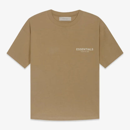 FOG FEAR OF GOD 22 ESSENTIALS double line single row flocking loose T-shirt Oak brown