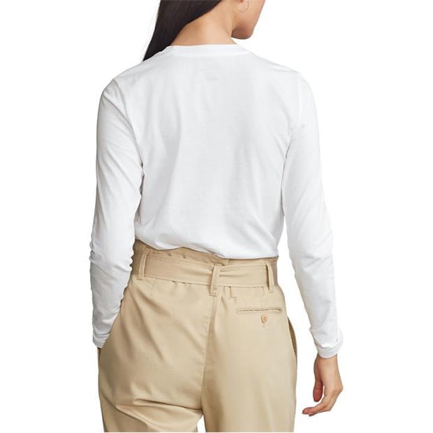 Ralph Lauren Chest Long Sleeve Tee White
