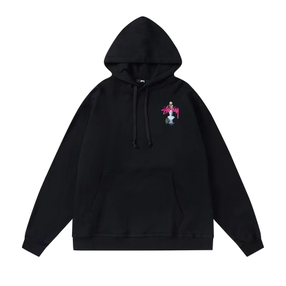 STUSSY CACTUS PRINT HOODIE BLACK