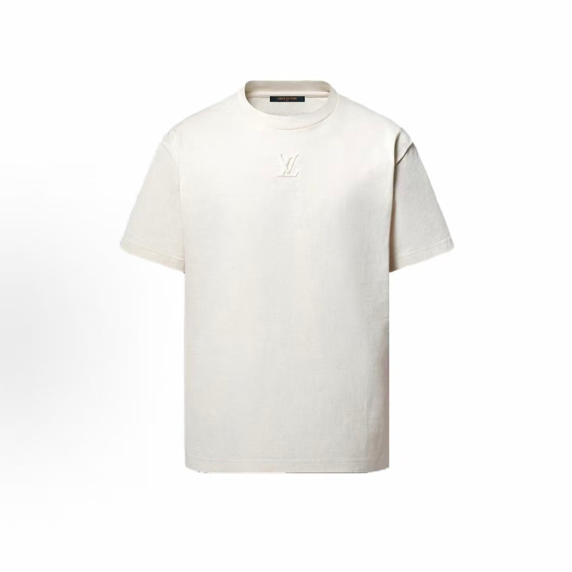 LOUIS VUITTON SS25 Men's Spring Summer Collection Logo Embroidered Round-neck Short-sleeved T-Shirt for Men Ivory White