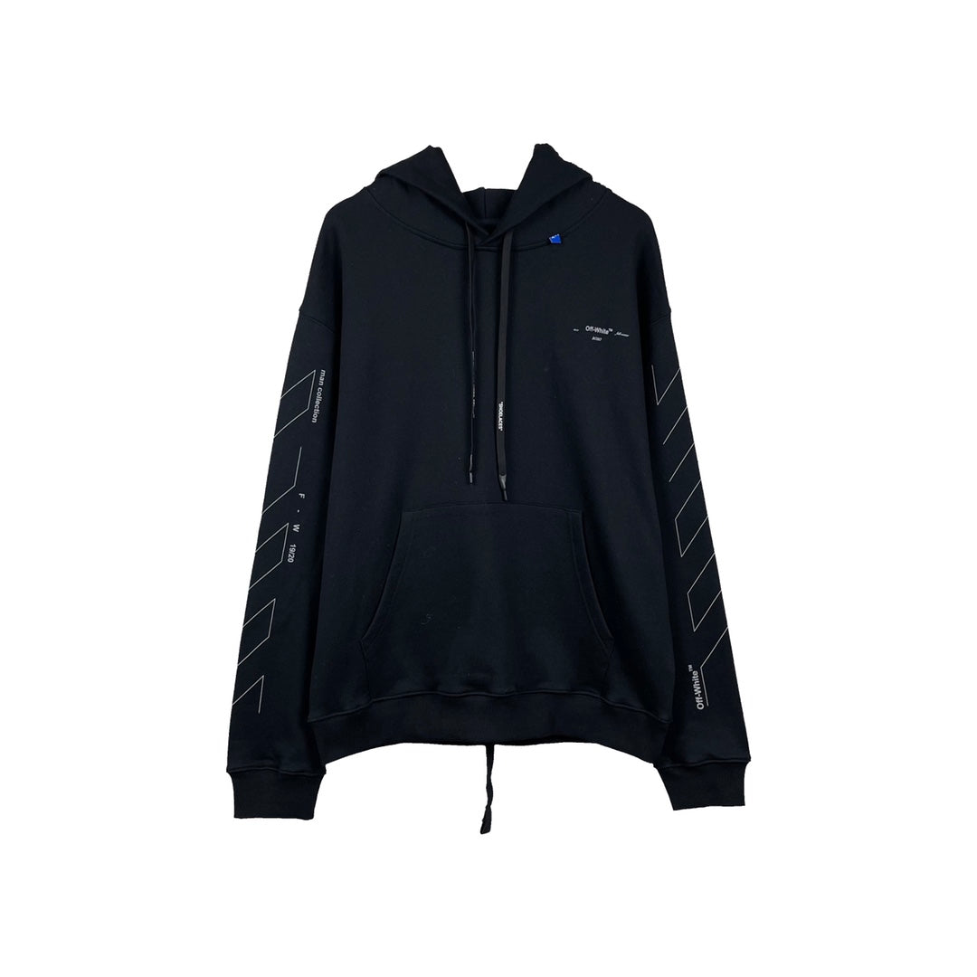 Off-White broken arrow print hooded sweater black