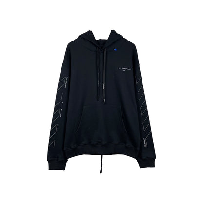 Off-White broken arrow print hooded sweater black