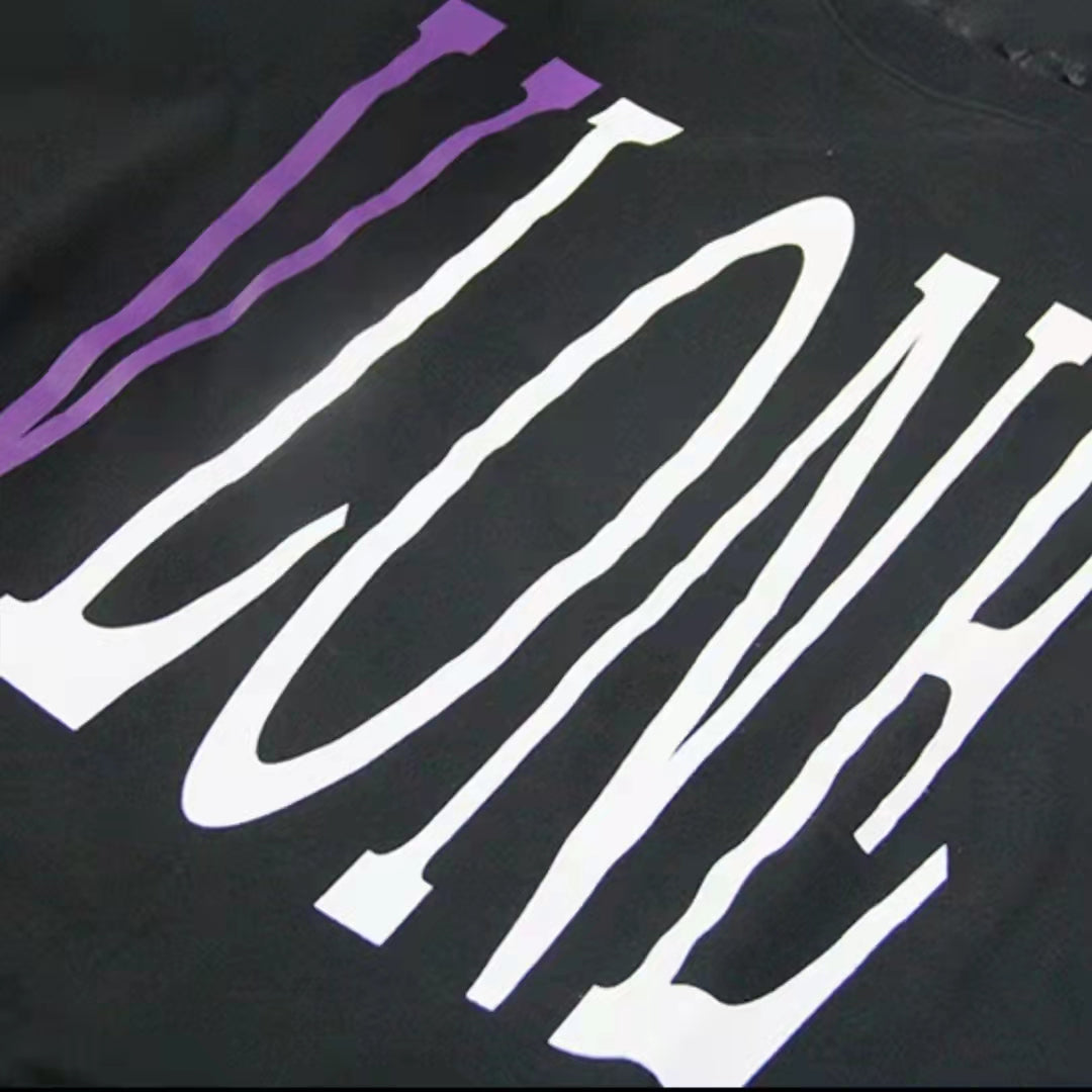 VLONE Logo Print Hoodie Black/Purple