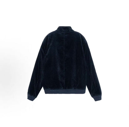 Ralph Lauren Small Spur Embroidered Solid Cotton Long-Sleeved Zip-Up Jacket for Men - Aviation Navy Blue