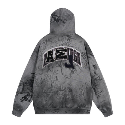 Balenciga jointly  MUFC logo hoodie BL238079 grey