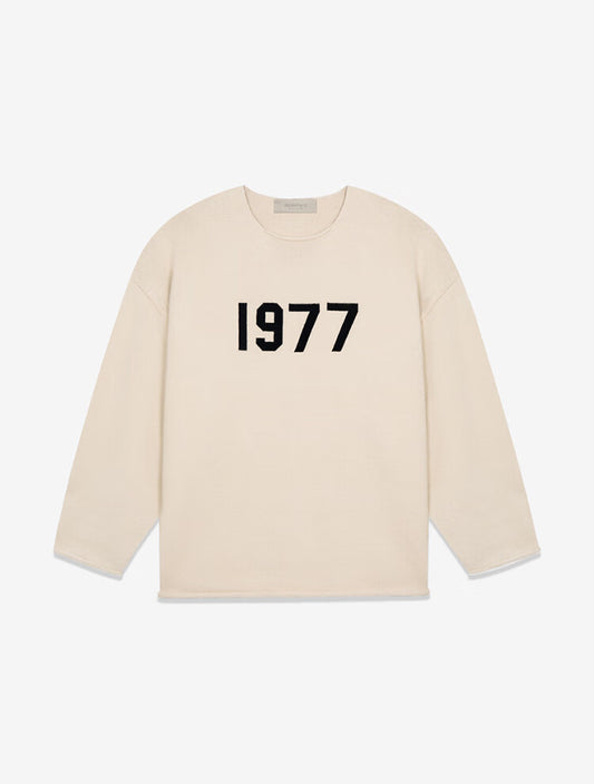 FOG FEAR OF GOD ESSENTIALS 22 1977 flocked crew neck sweater