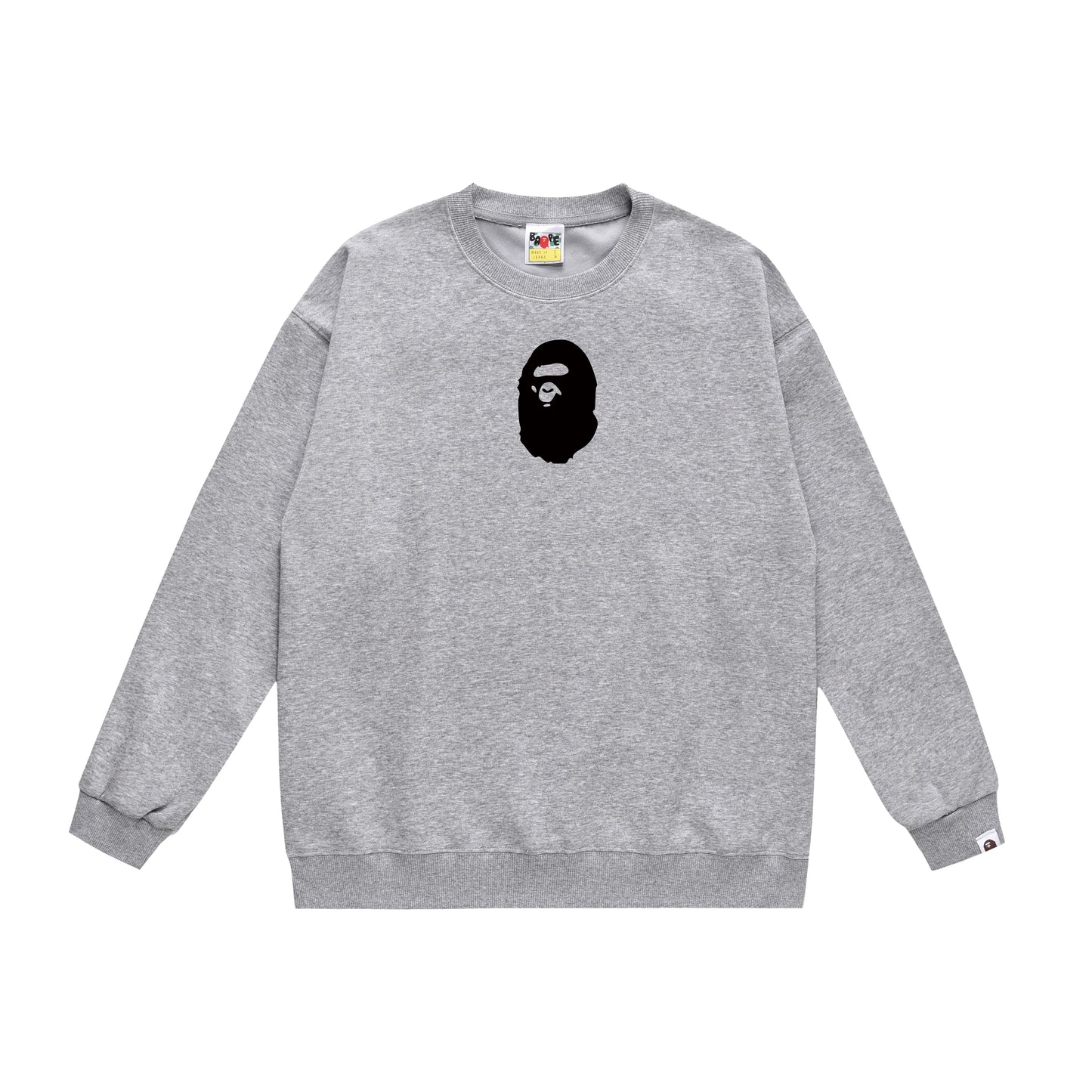 A Bathing Ape Back Letter Print Hoodie Grey